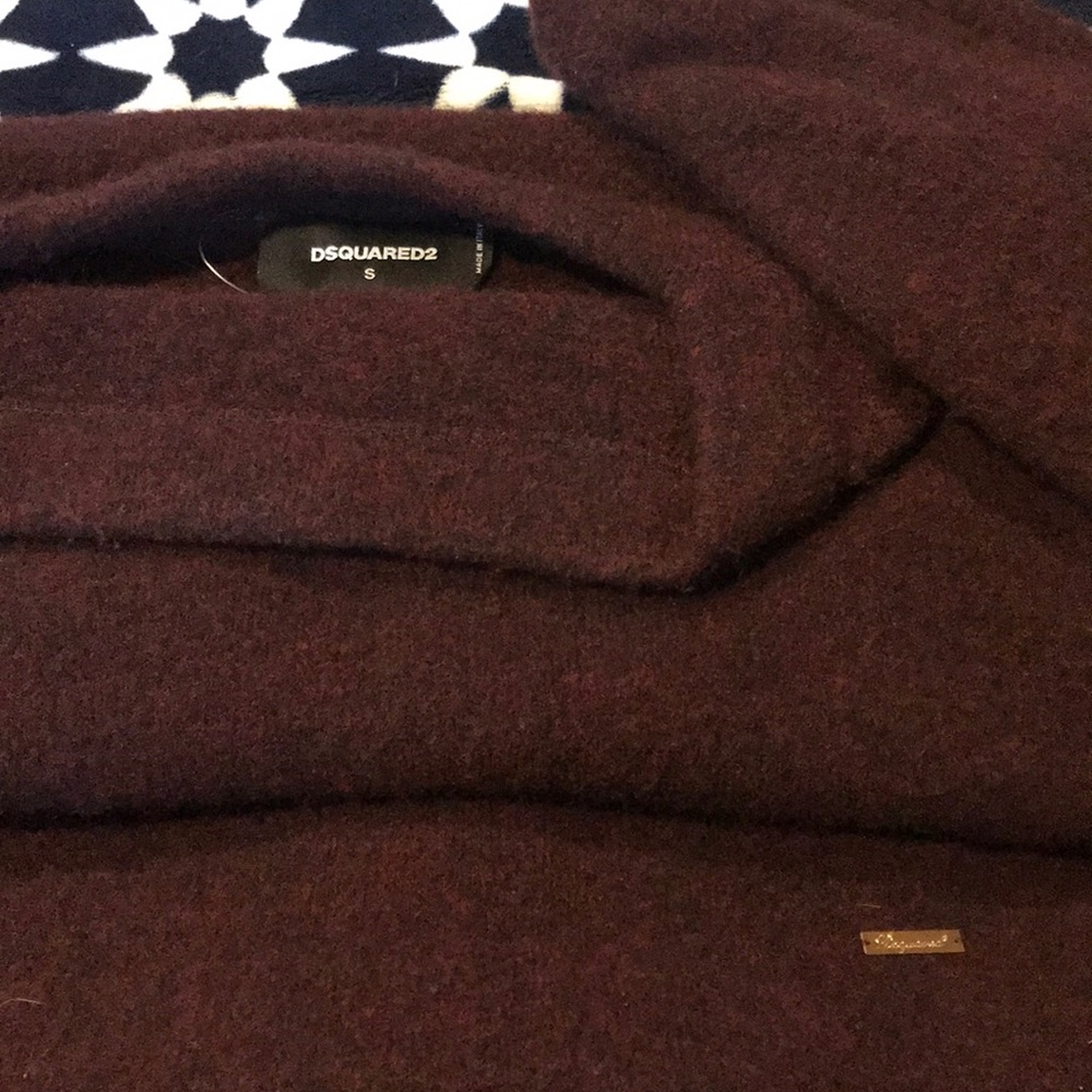 Dsquared2 burgundy wool and yak men’s sweater
